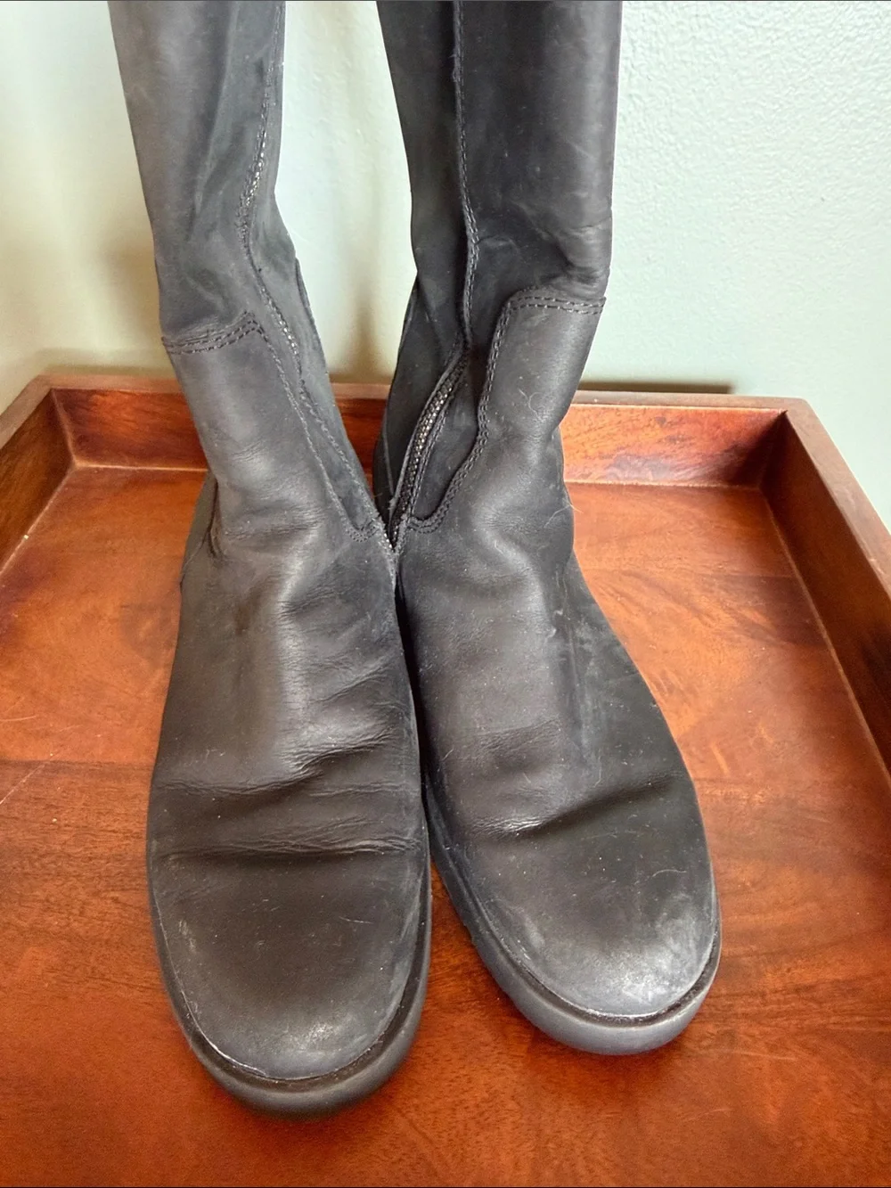 Timberland Black Over-the-Knee Leather Pull-On Boots